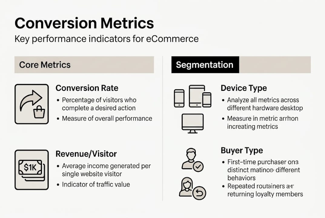 Infographic showing website conversion metrics