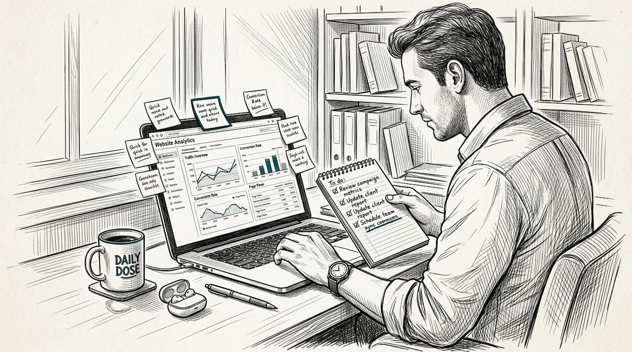 Person auditing website at home desk