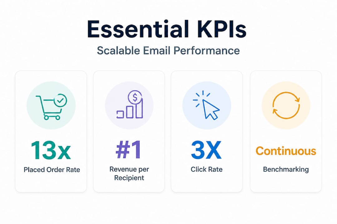 Infographic with key scalable email performance metrics