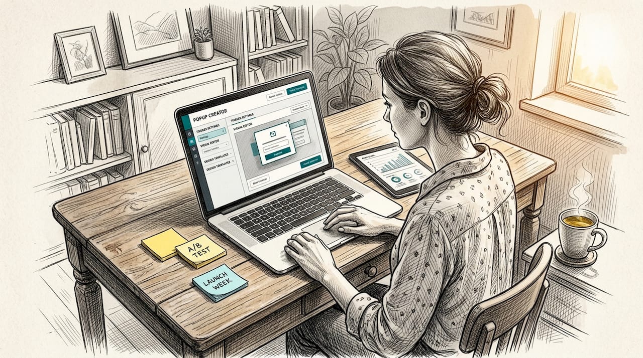 Person working on email marketing dashboard