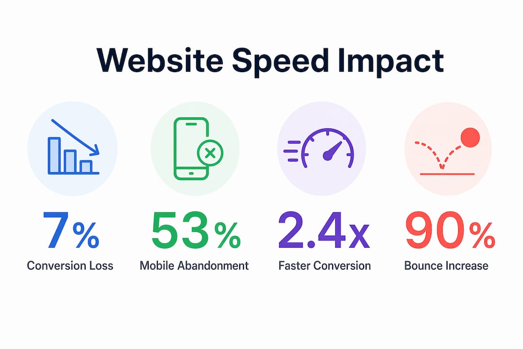 Infographic showing key website speed metrics