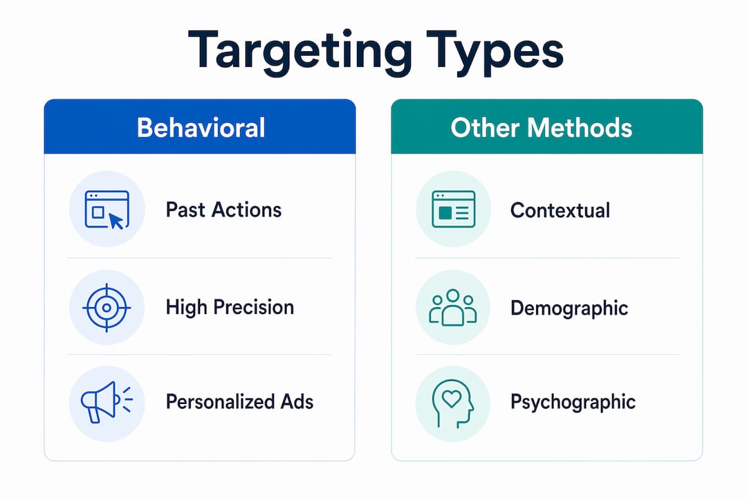 Infographic comparing behavioral targeting to other methods