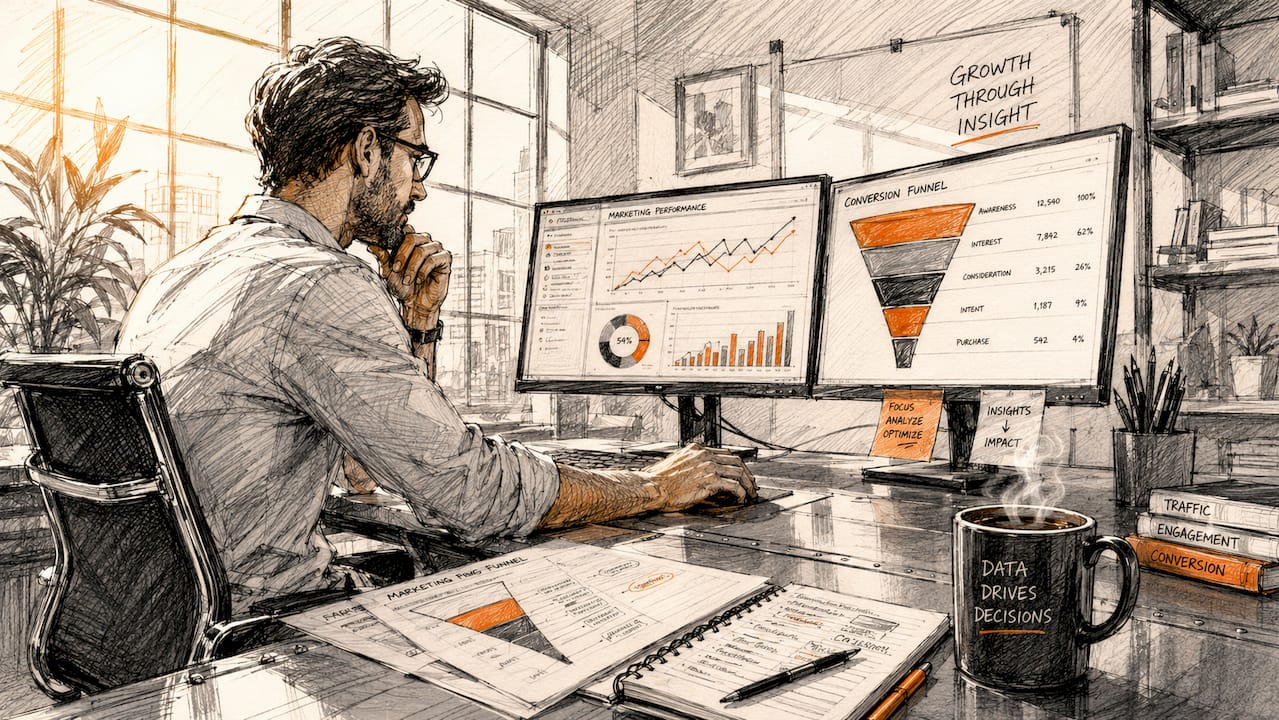 Marketing analyst coordinating full-funnel strategies