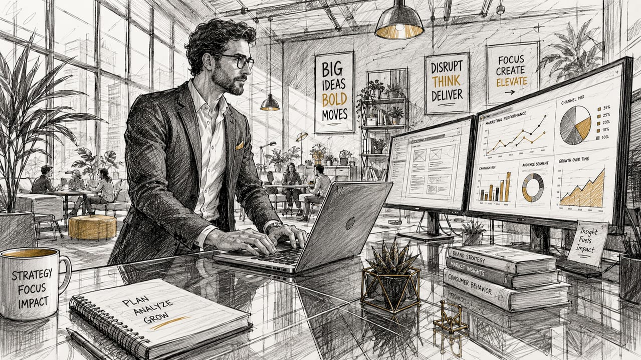 Marketing specialist reviewing paid ads on computer