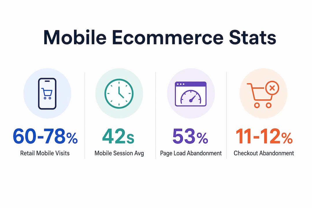 Infographic showing key mobile ecommerce statistics