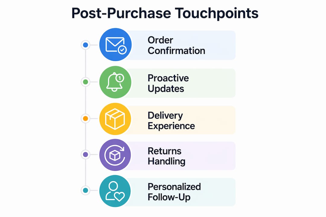 Infographic showing key post-purchase touchpoints for loyalty