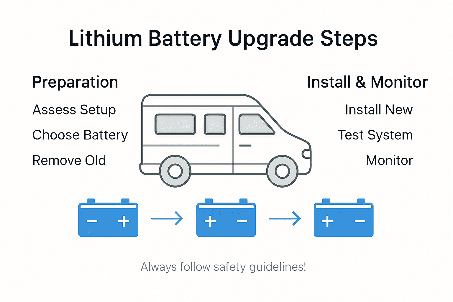 Infographic: lithium battery upgrade steps overview