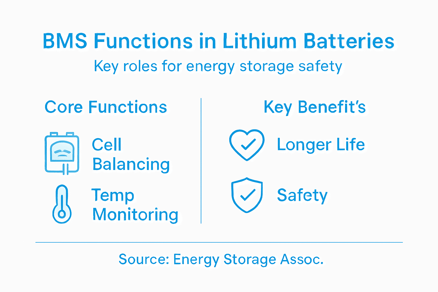 Infographic shows main BMS functions and benefits
