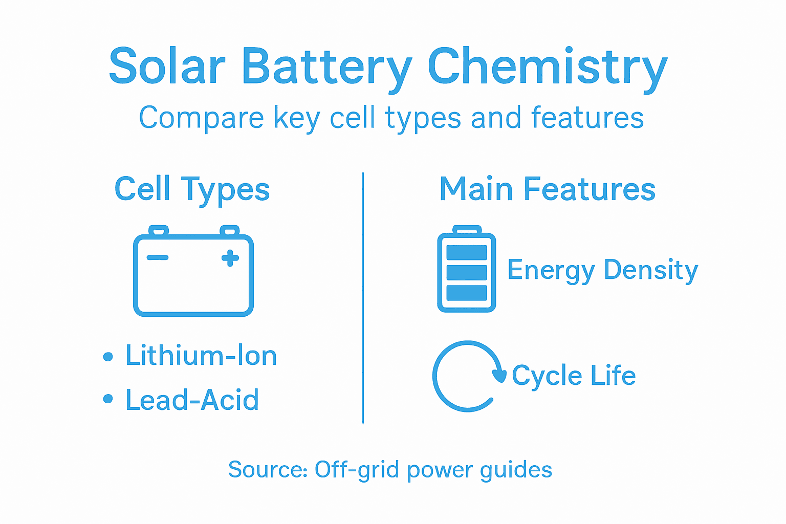 Infographic comparing solar battery cell types