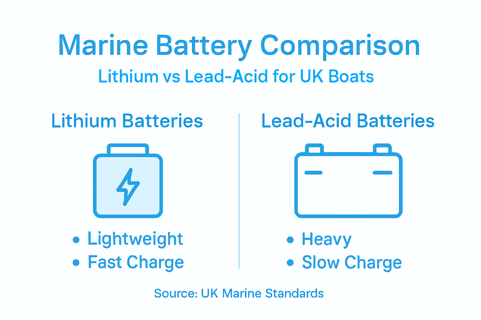 Infographic comparing marine battery types