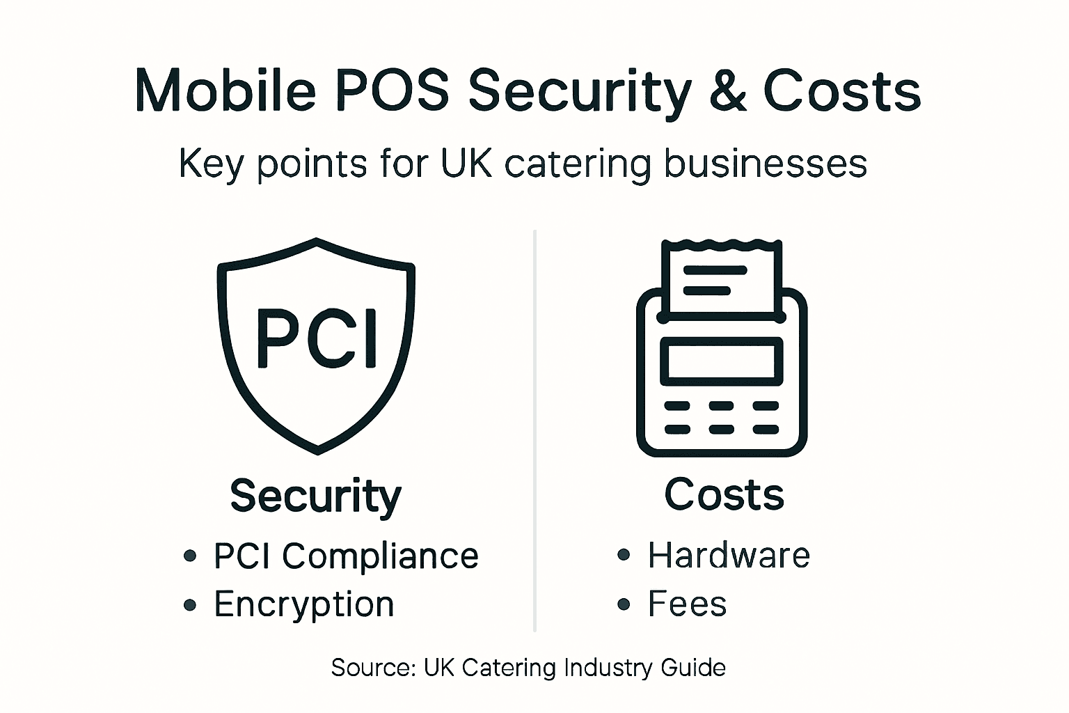 Infographic showing mobile POS security and cost highlights