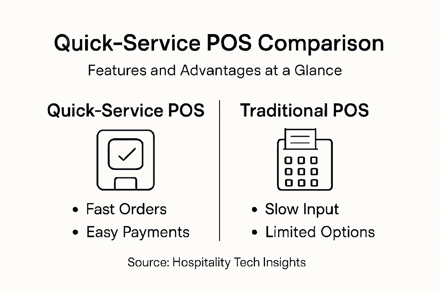 Infographic comparing quick-service and traditional POS