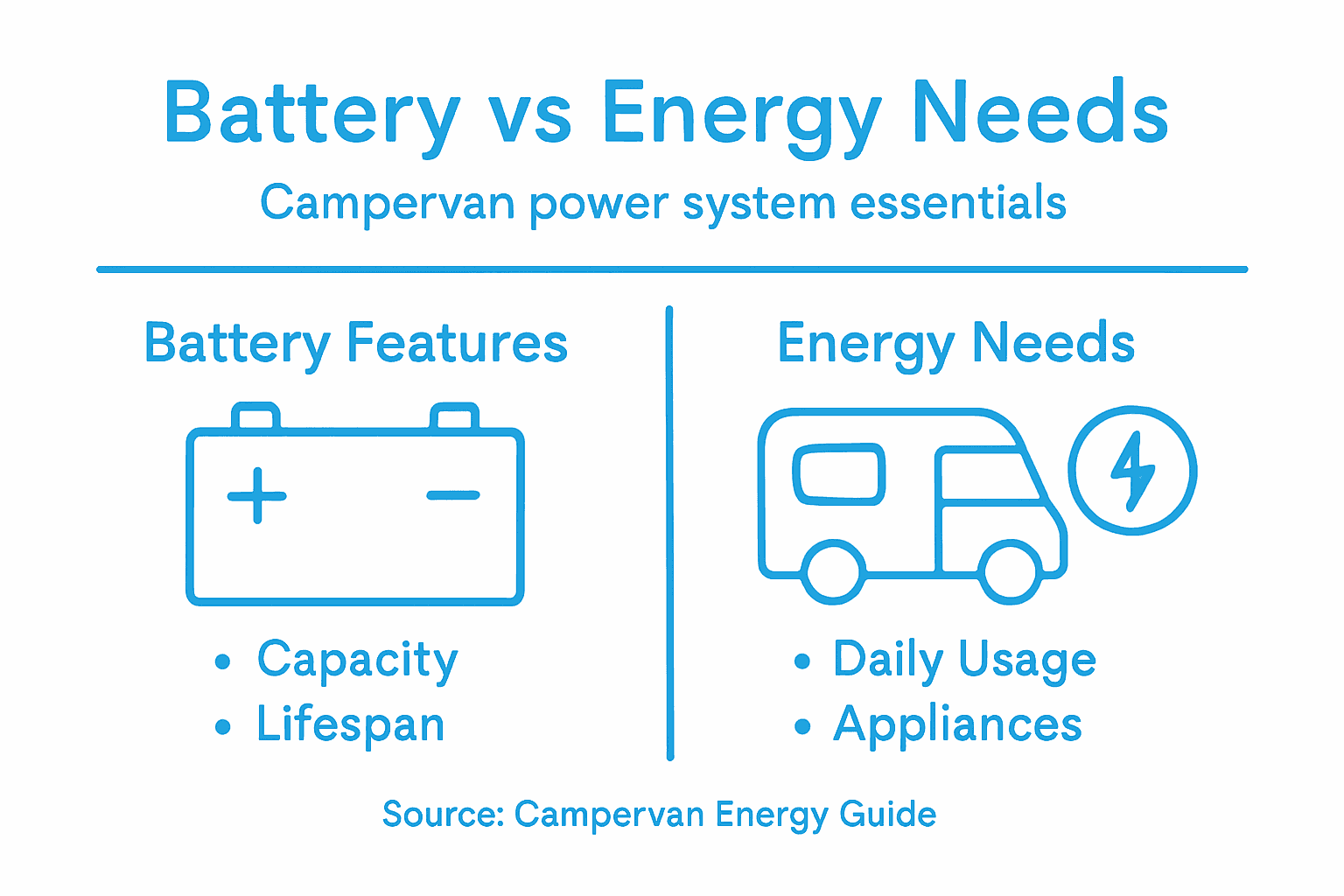 Infographic showing battery and energy essentials
