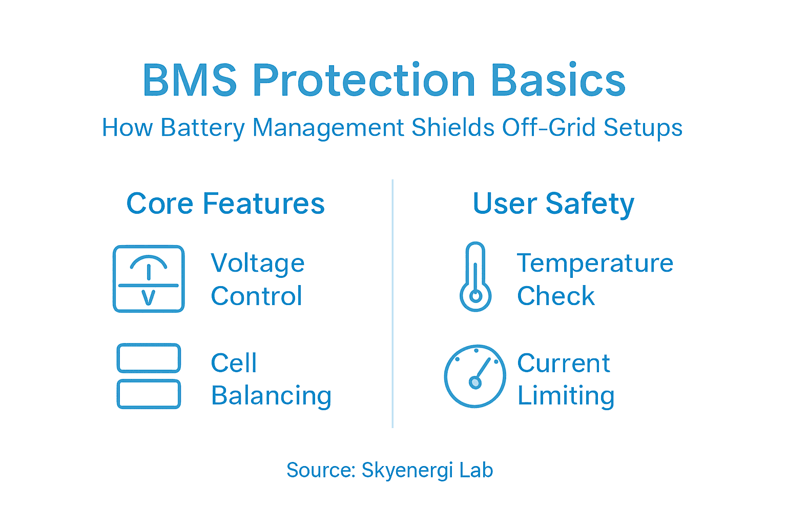 Infographic showing BMS protection features