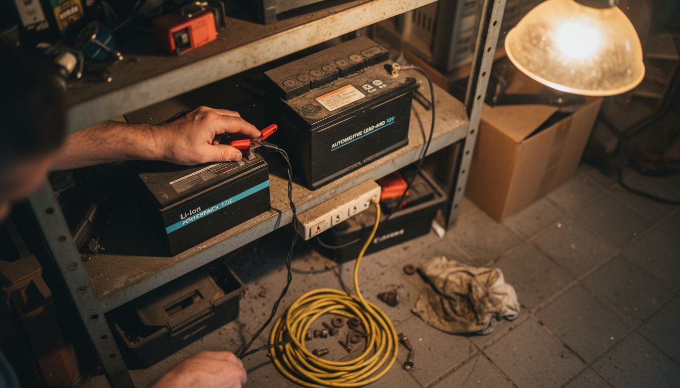 Lithium and lead acid batteries charging comparison