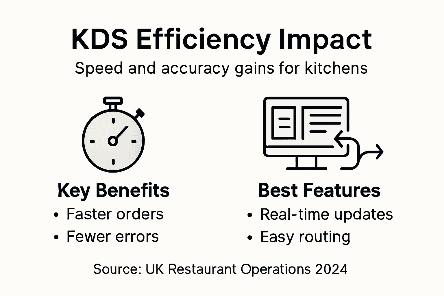 Infographic with KDS efficiency and benefits