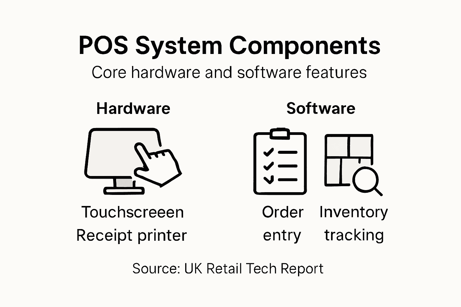 Infographic showing POS system components