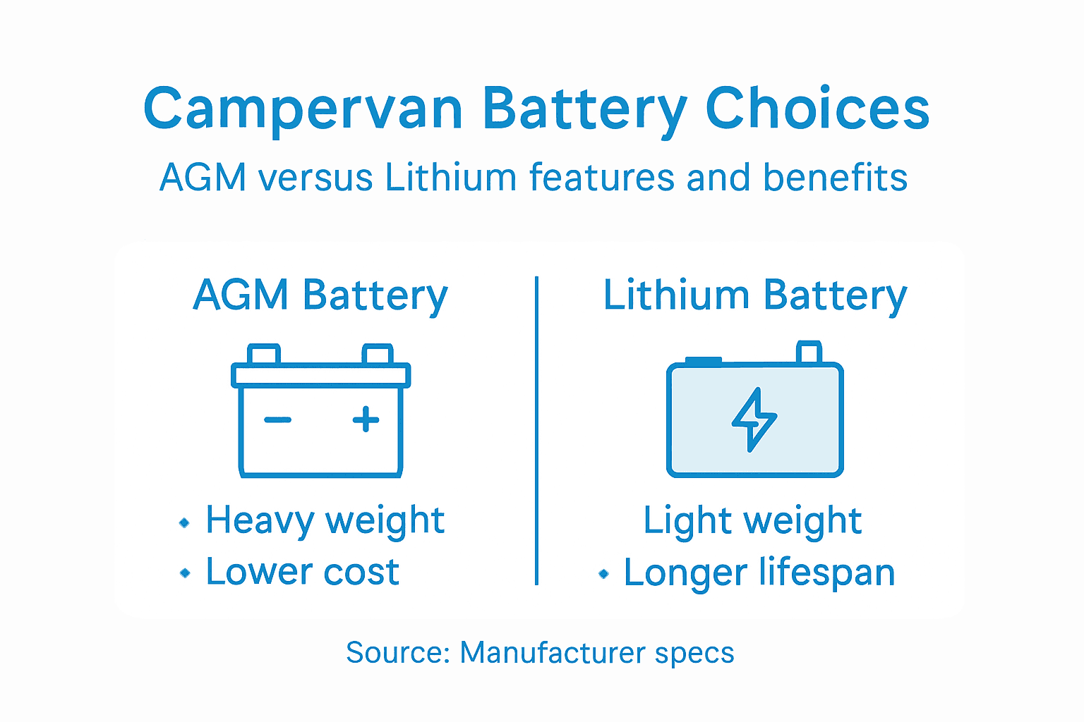 Infographic comparing AGM and lithium batteries