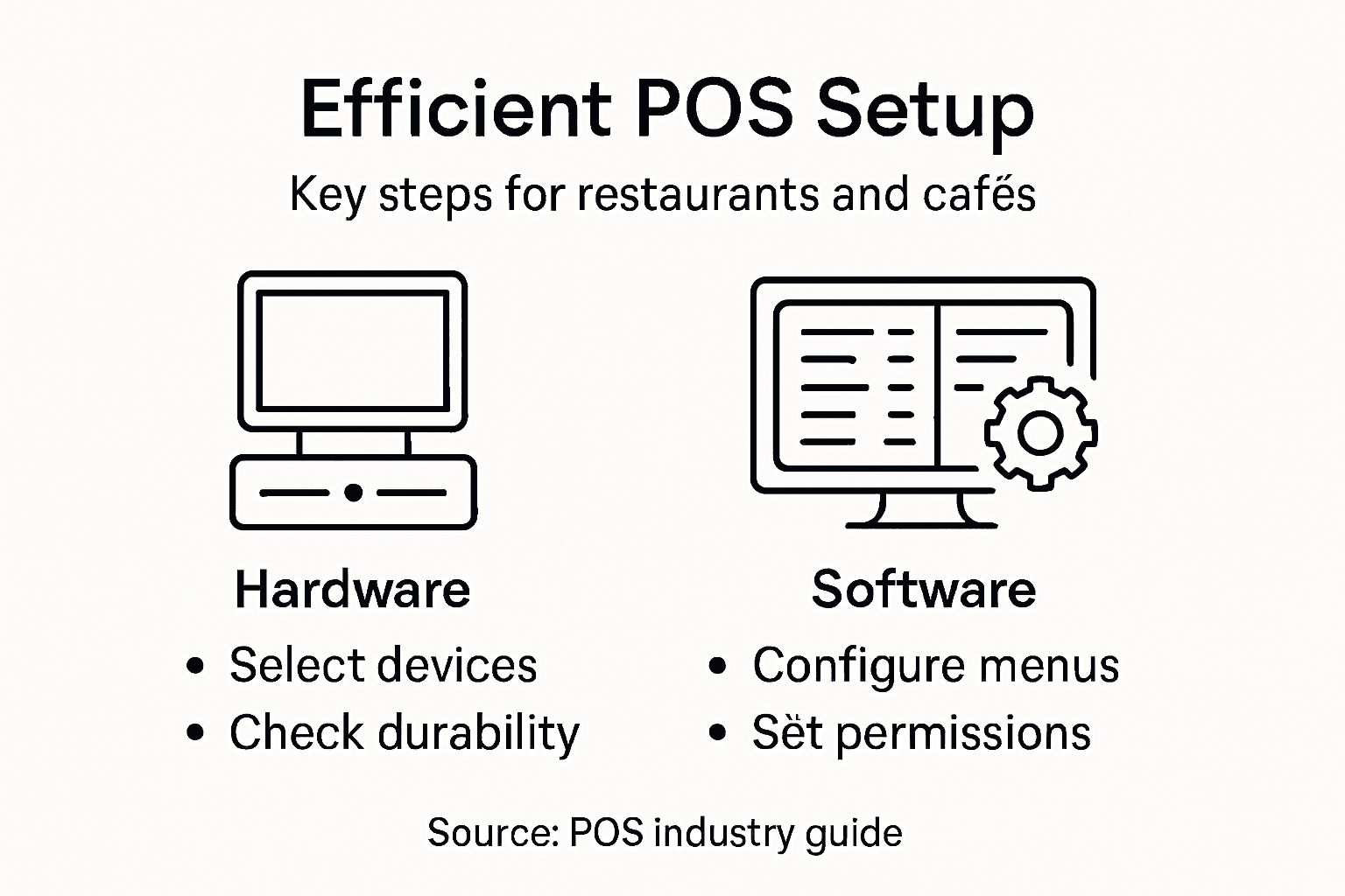 Infographic with key steps for POS setup