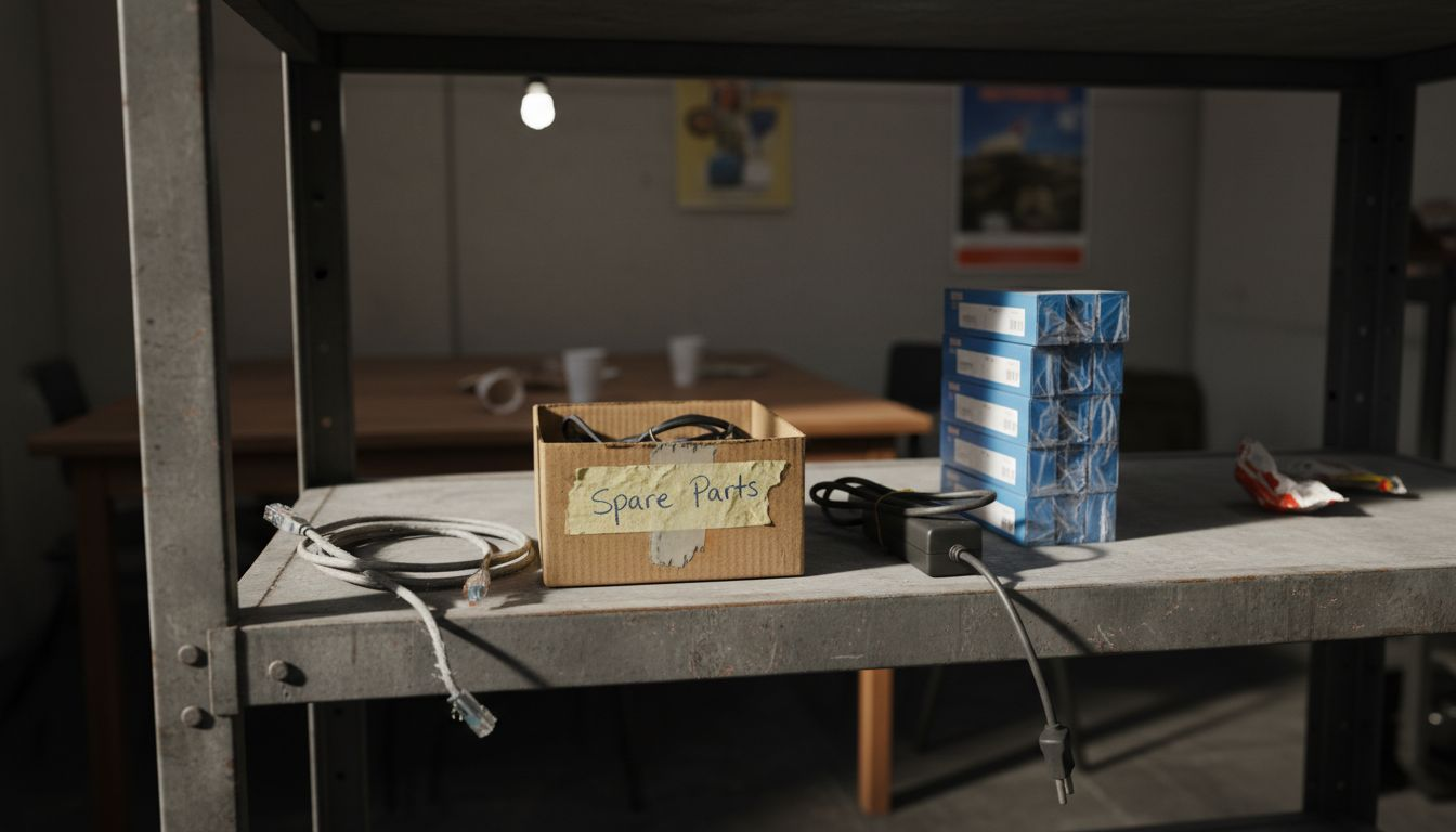 POS hardware spare parts on shelf