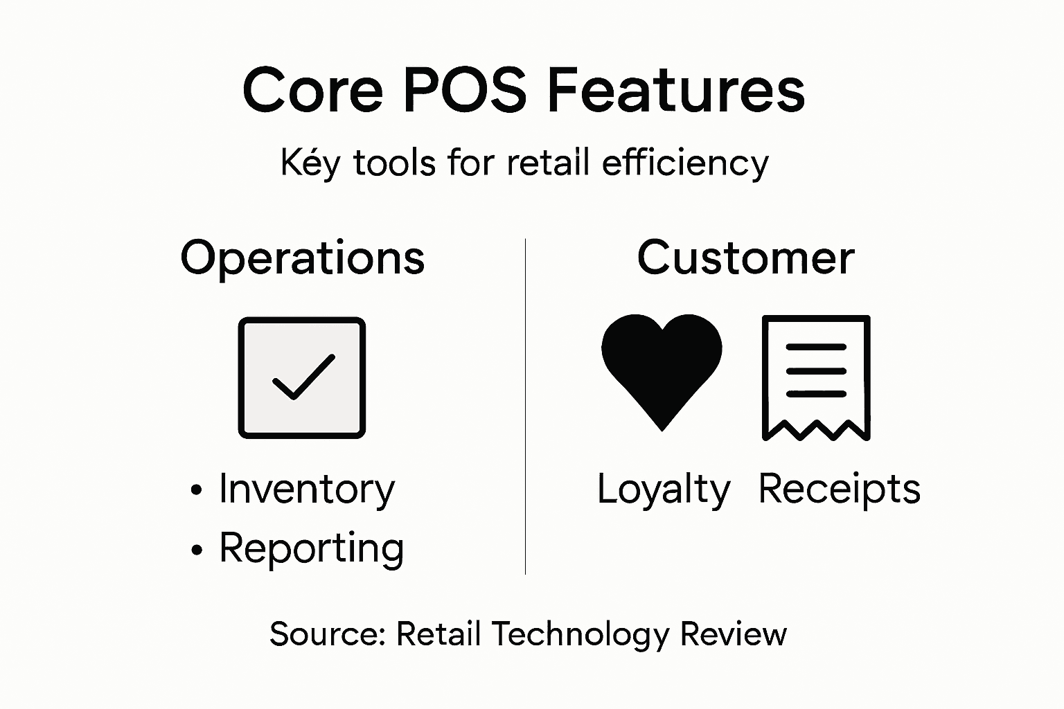 Infographic showing core POS system features