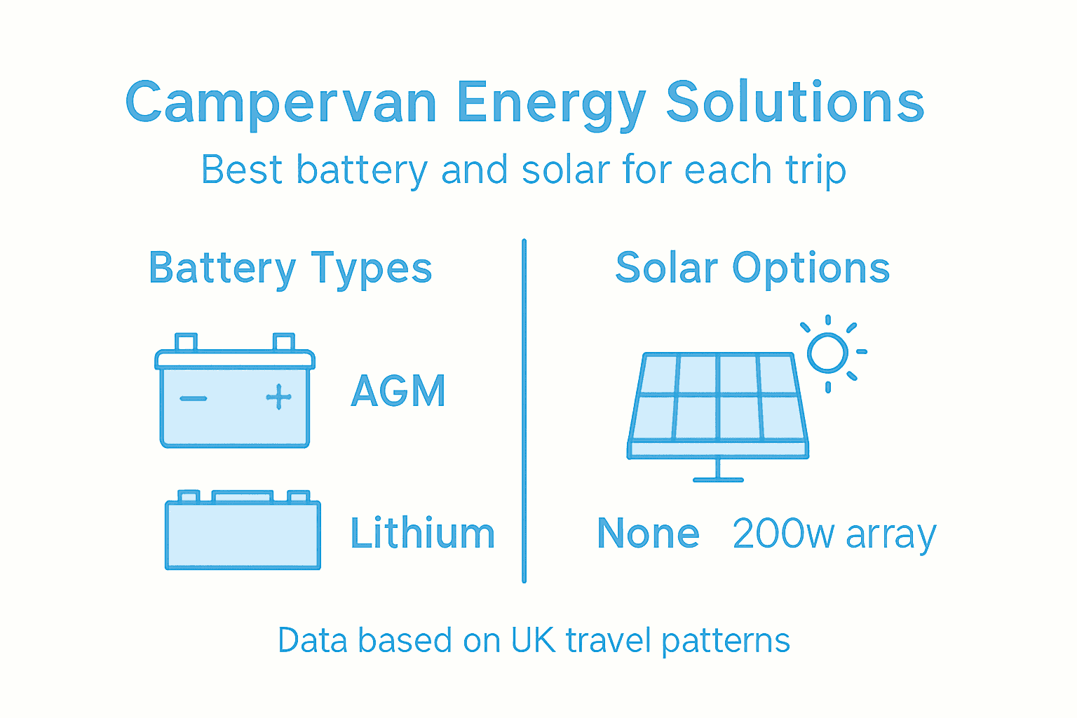 Infographic showing campervan power choices