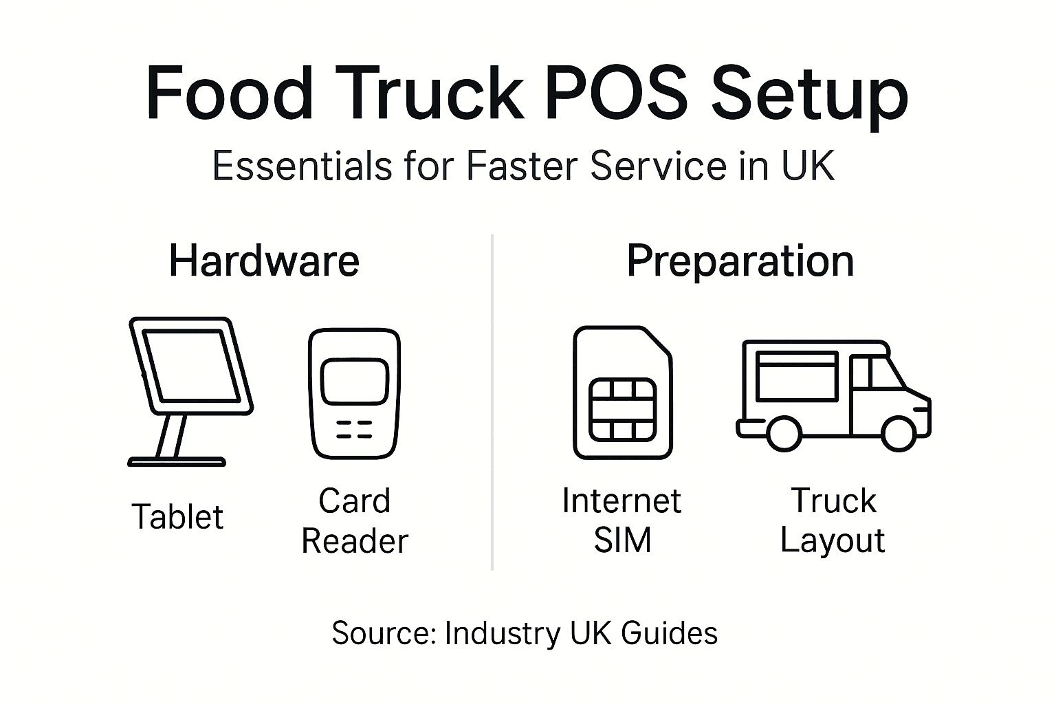 Infographic showing POS setup steps for food trucks