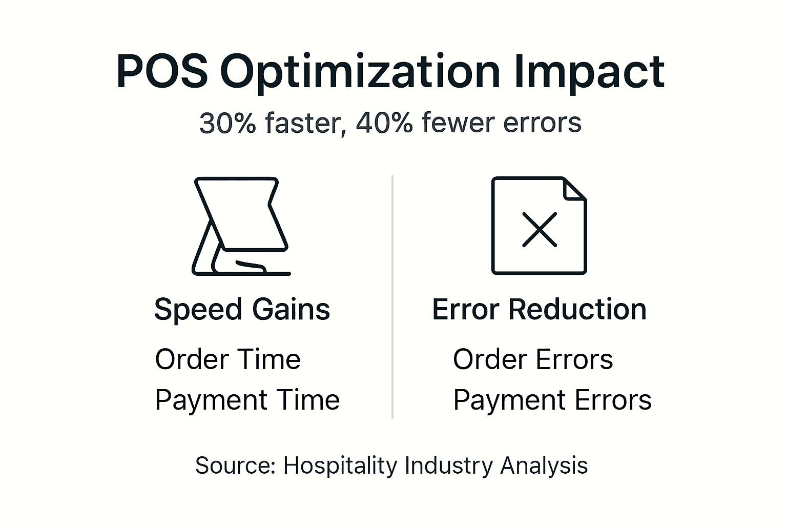 Infographic showing POS optimization speed and error benefits