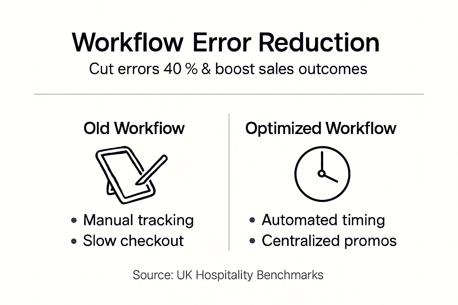 Infographic workflow error reduction comparison