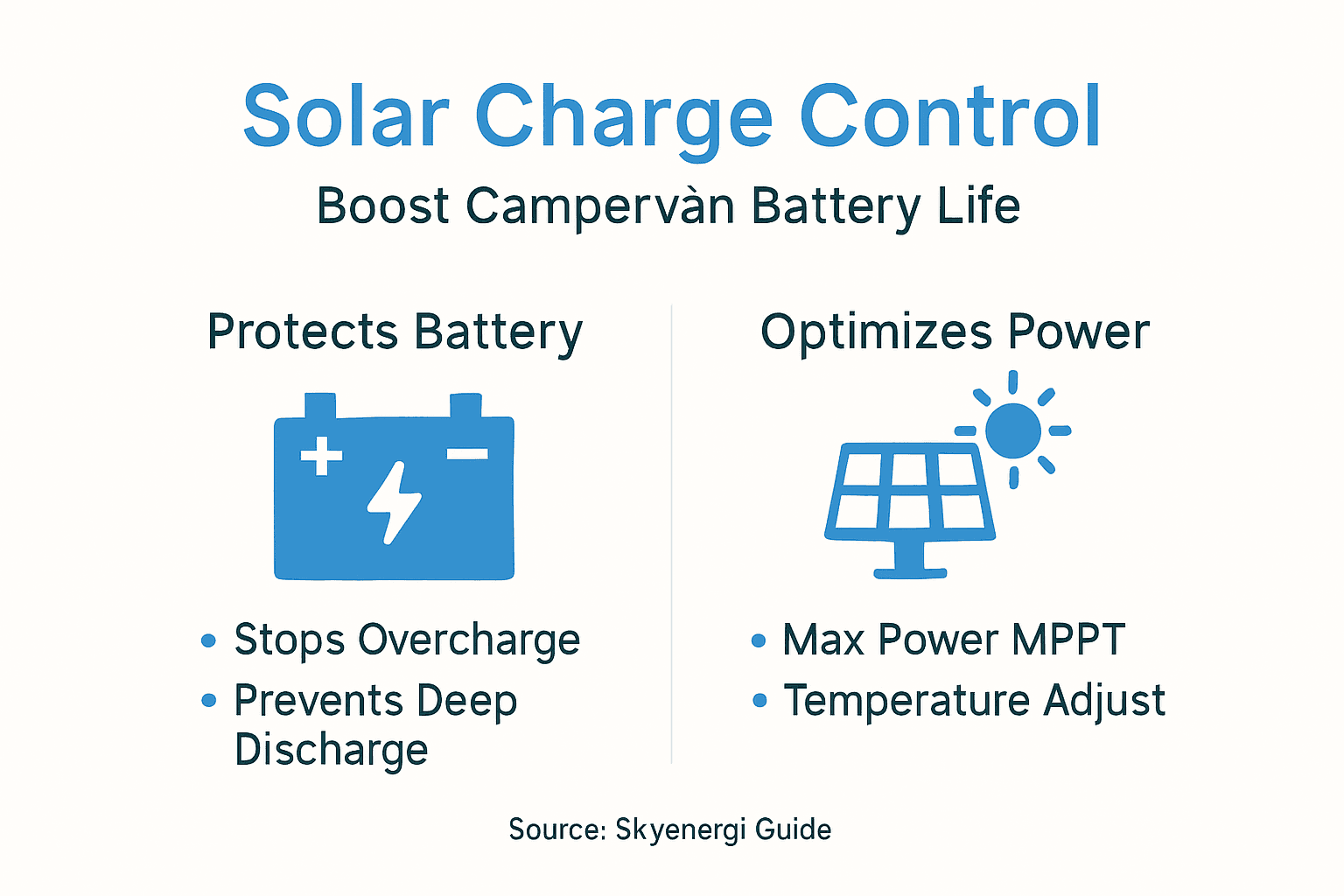 Infographic showing solar charge controller advantages