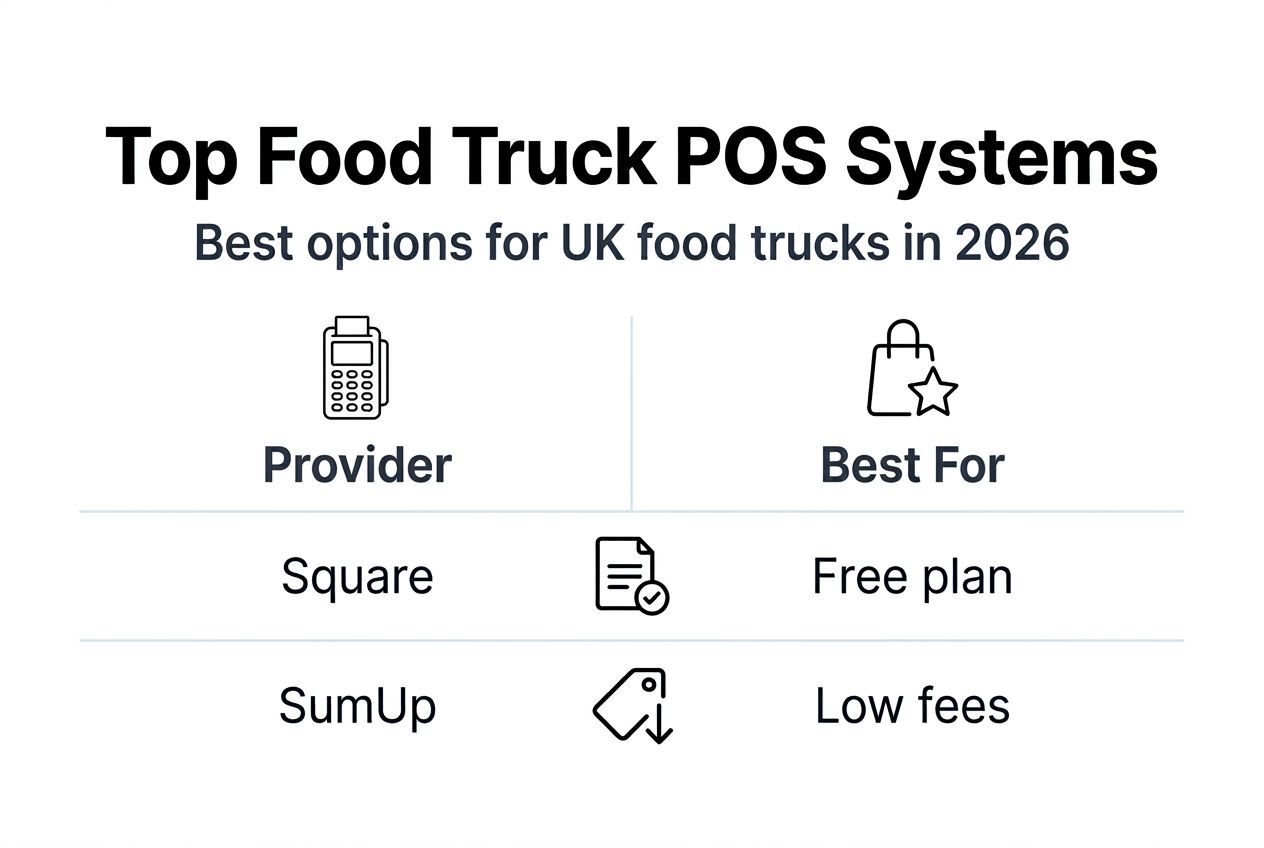 Infographic comparing top food truck POS systems