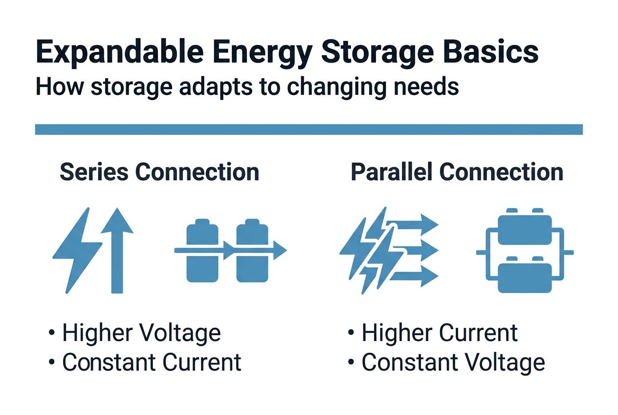 Infographic showing series vs parallel battery