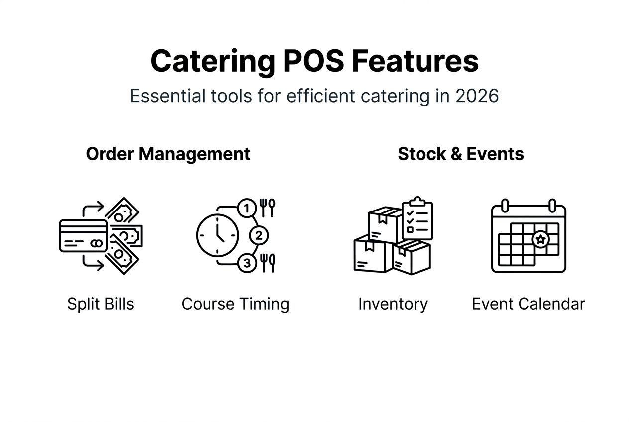 Infographic showing key catering POS features