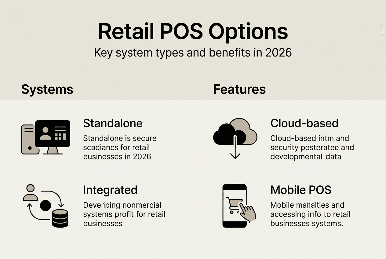Infographic comparing retail POS system types