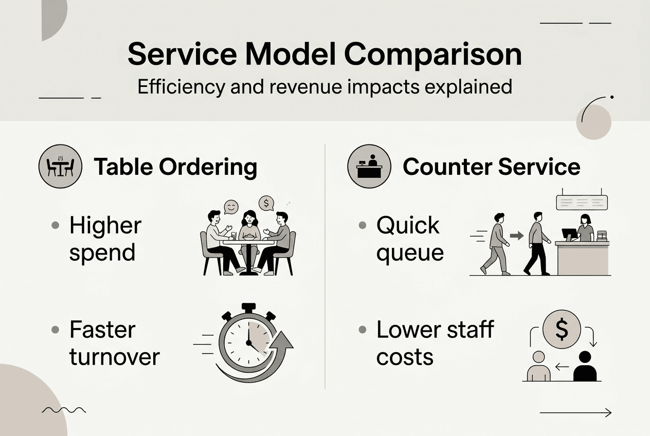 Infographic comparing service model efficiency