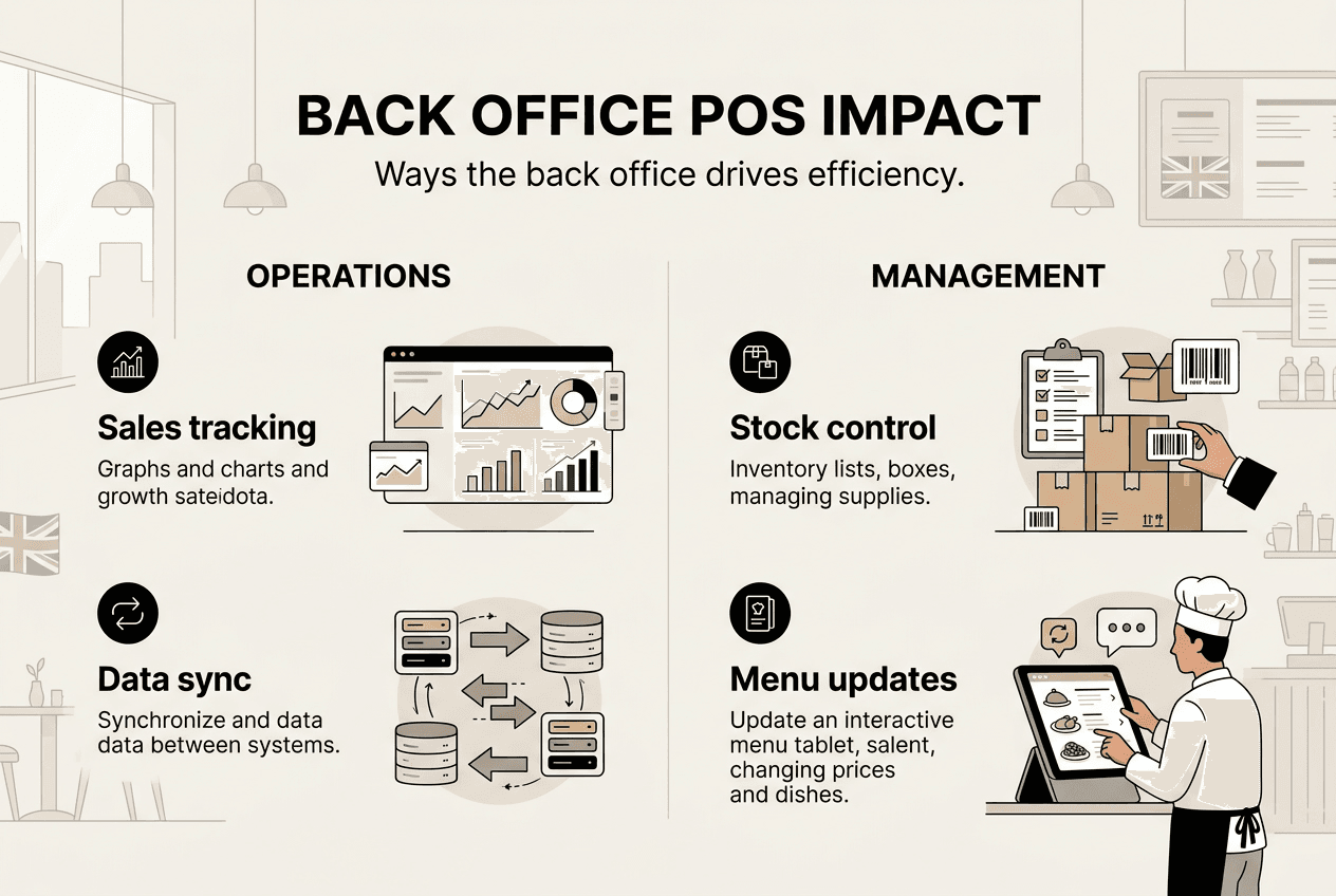 Infographic on back office POS integration and benefits