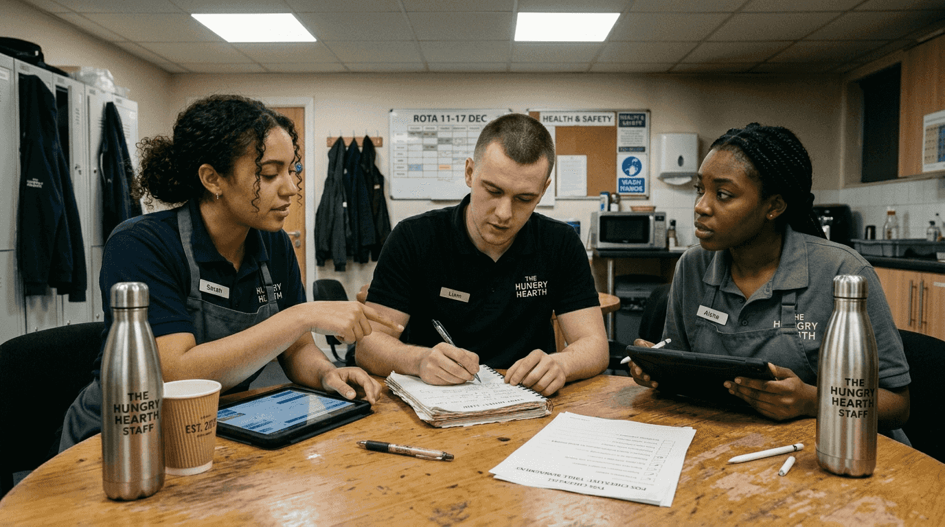 Restaurant staff training on POS tablets