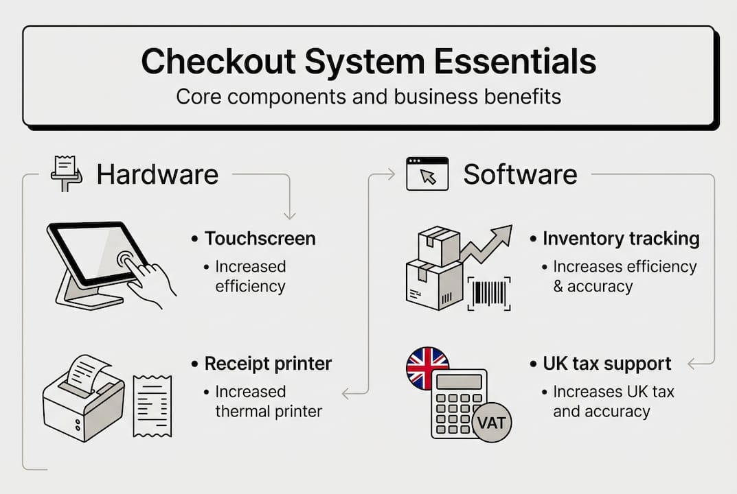 Infographic showing POS checkout essentials