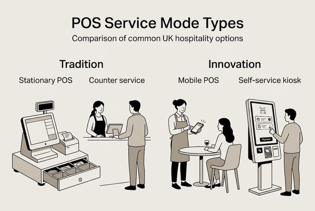Infographic comparing POS service modes