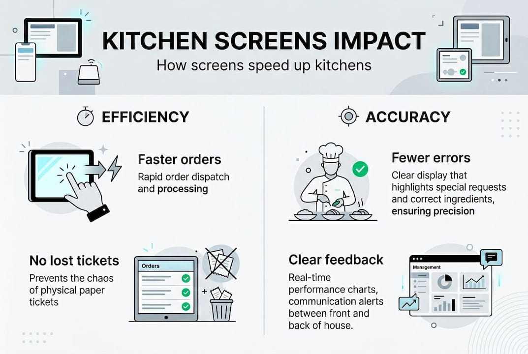 Infographic showing kitchen screen benefits