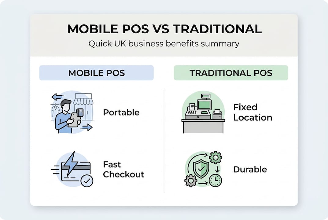 Infographic comparing mobile and traditional POS