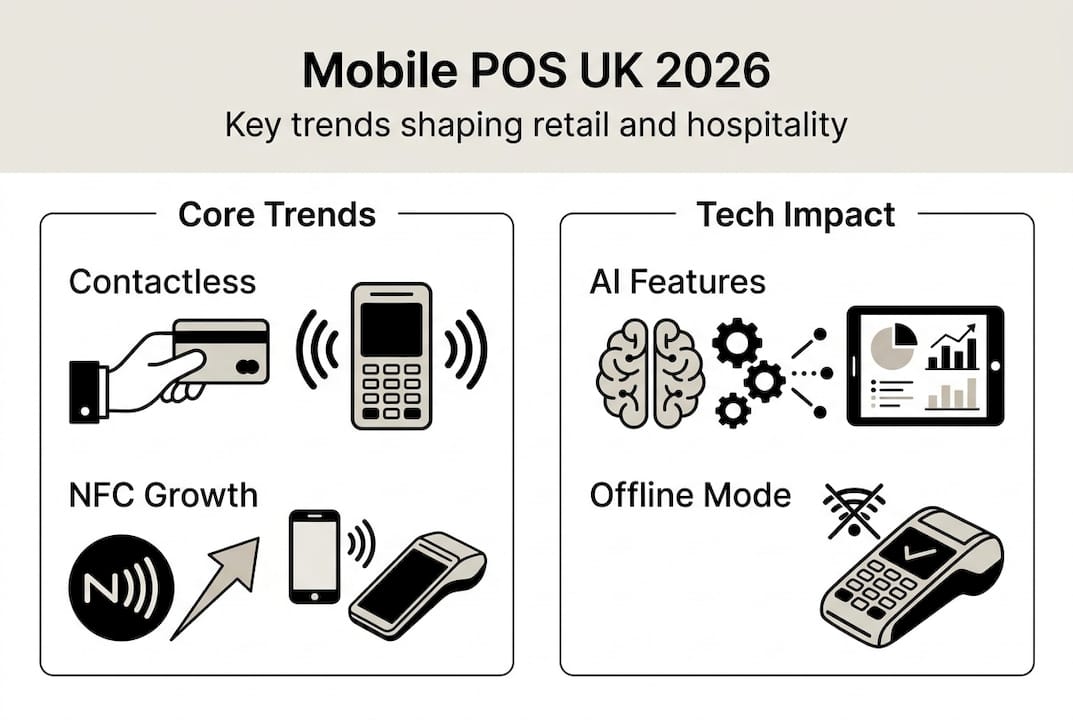 Infographic showing UK mobile POS 2026 trends