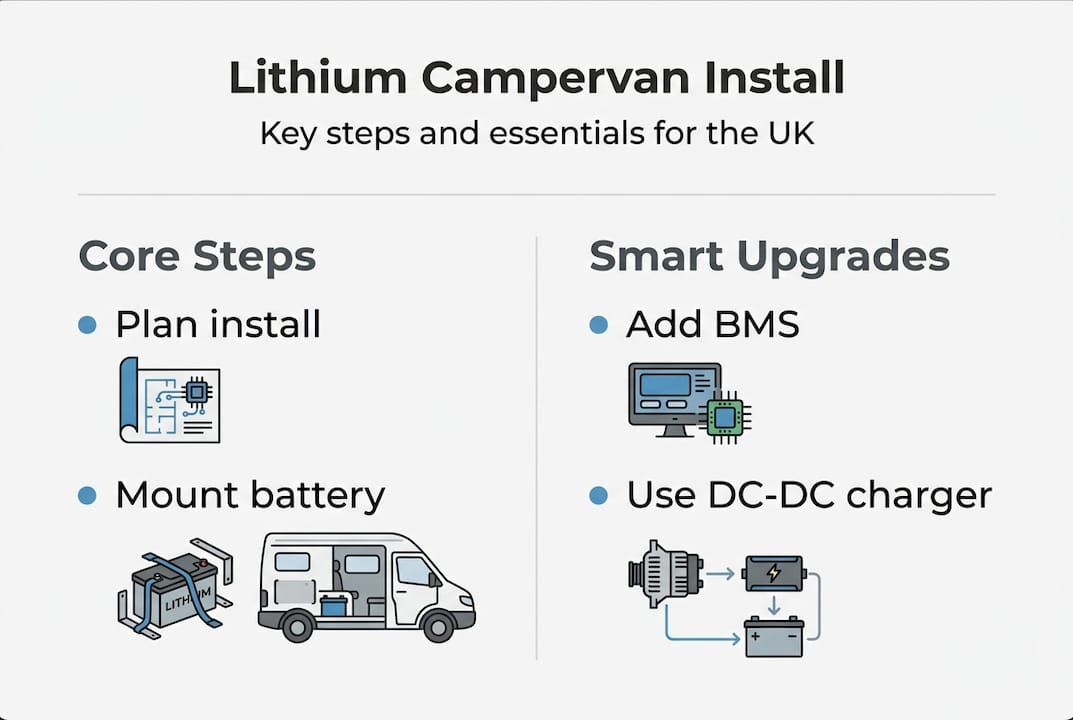 Infographic outlining UK lithium install steps