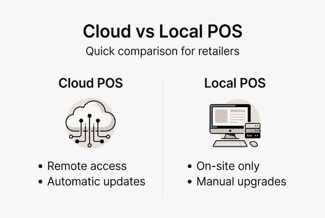 Infographic comparing cloud and local POS