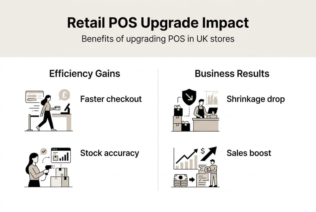 Infographic showing POS upgrade impact metrics