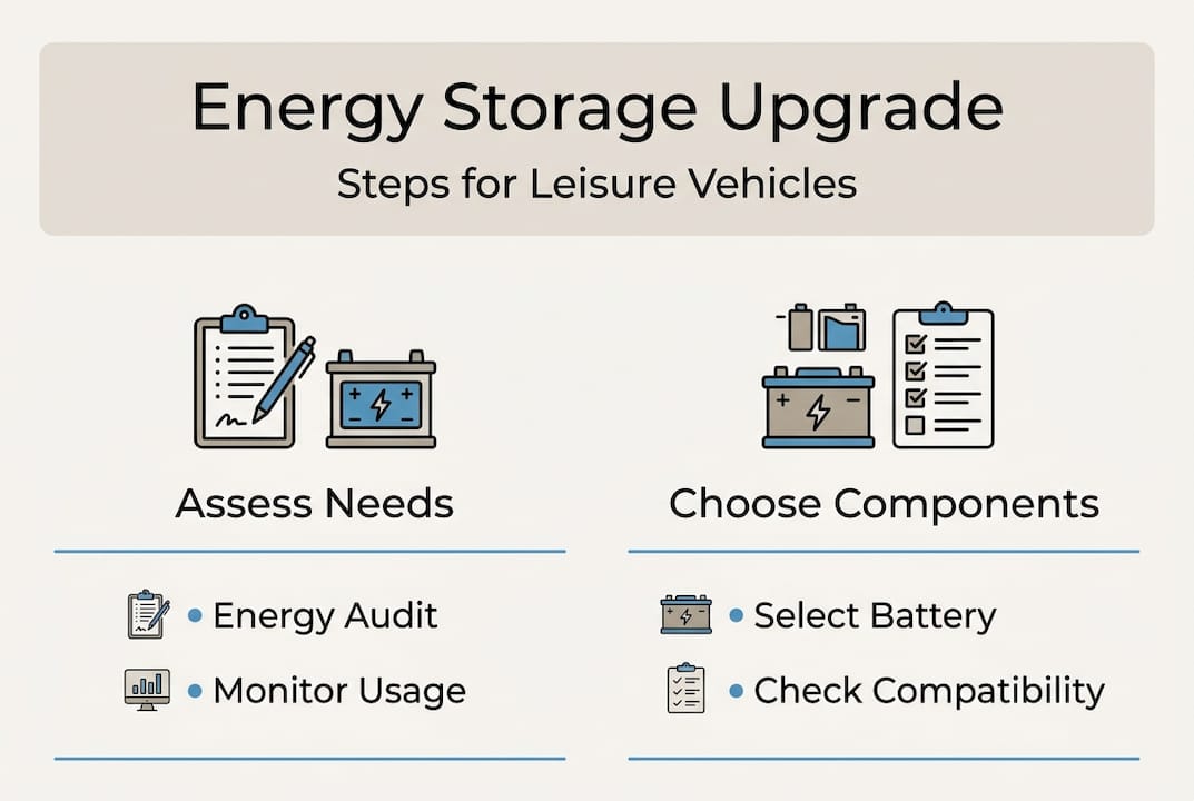 Infographic showing steps for vehicle energy upgrade