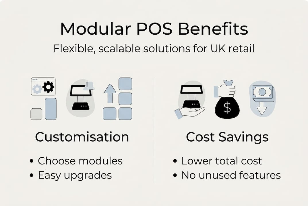 Infographic modular POS benefits customisation costs