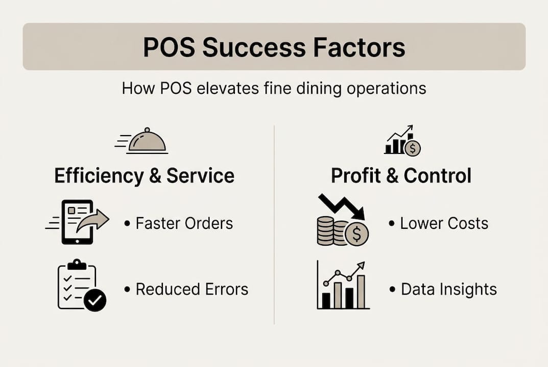 Infographic showing POS system benefits for fine dining