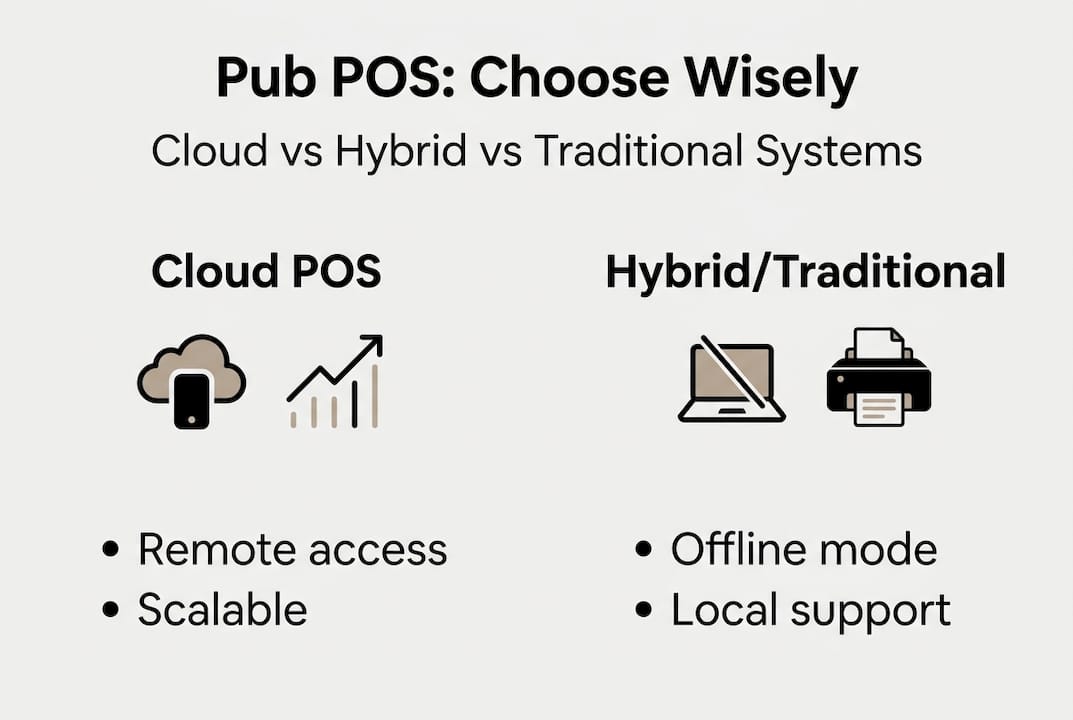 Infographic comparing pub pos system types