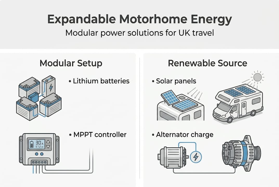Infographic of modular motorhome energy options
